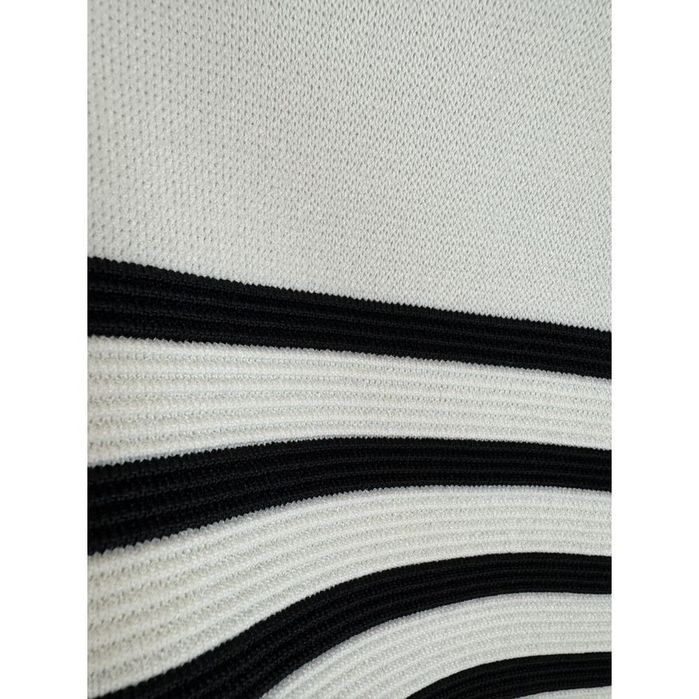 KATE SPADE NEW YORK black white striped A-line short sleeve knit dress XXL - Picture 2 of 6